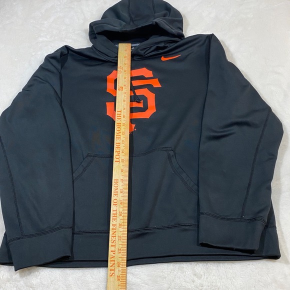San Francisco Giants Nike Therma-FIT Pullover Hoodie Big Logo Black Mens L - Picture 3 of 11